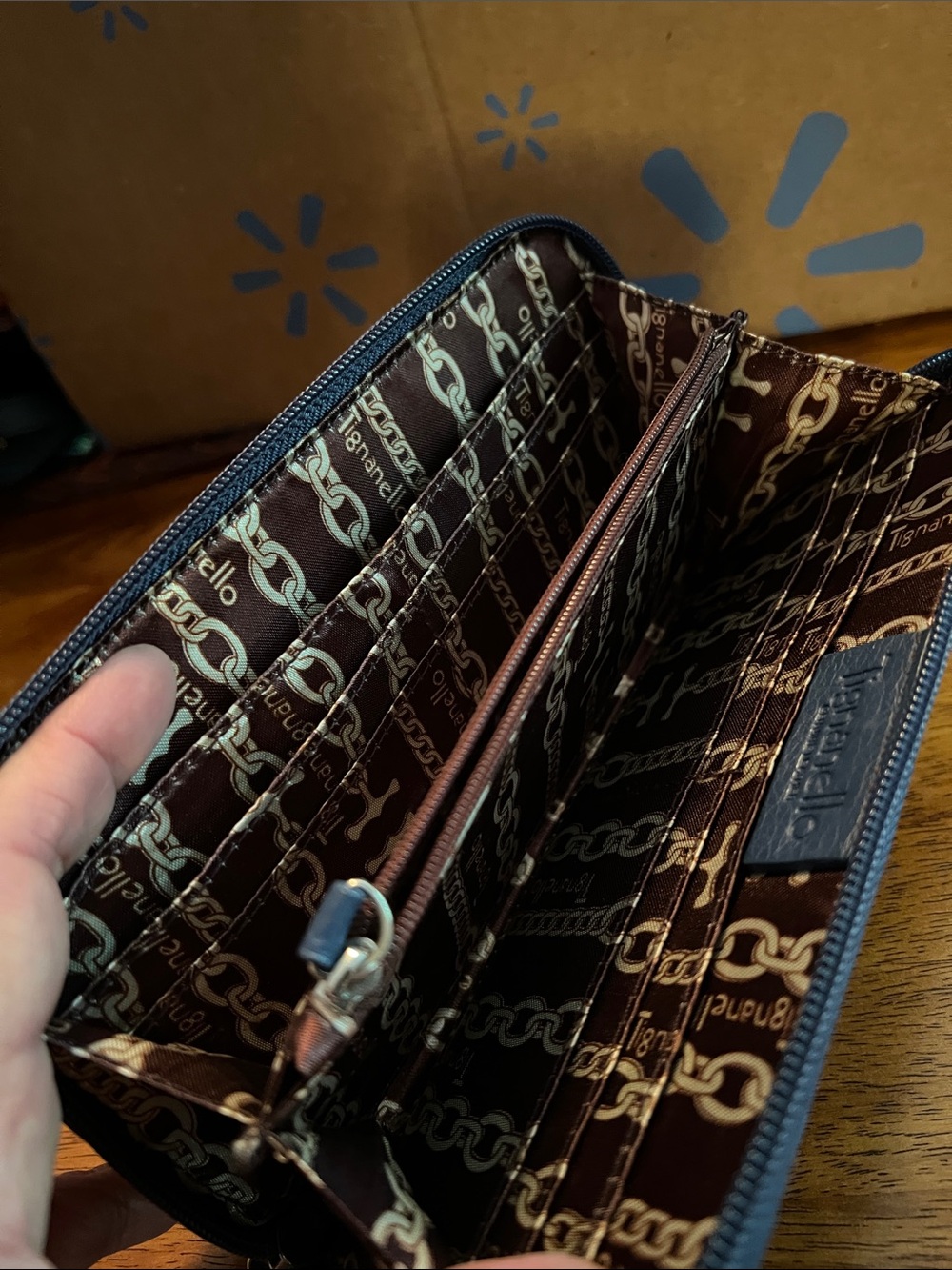 Tignanello Navy Leather Zip Wallet - Picture 6 of 7